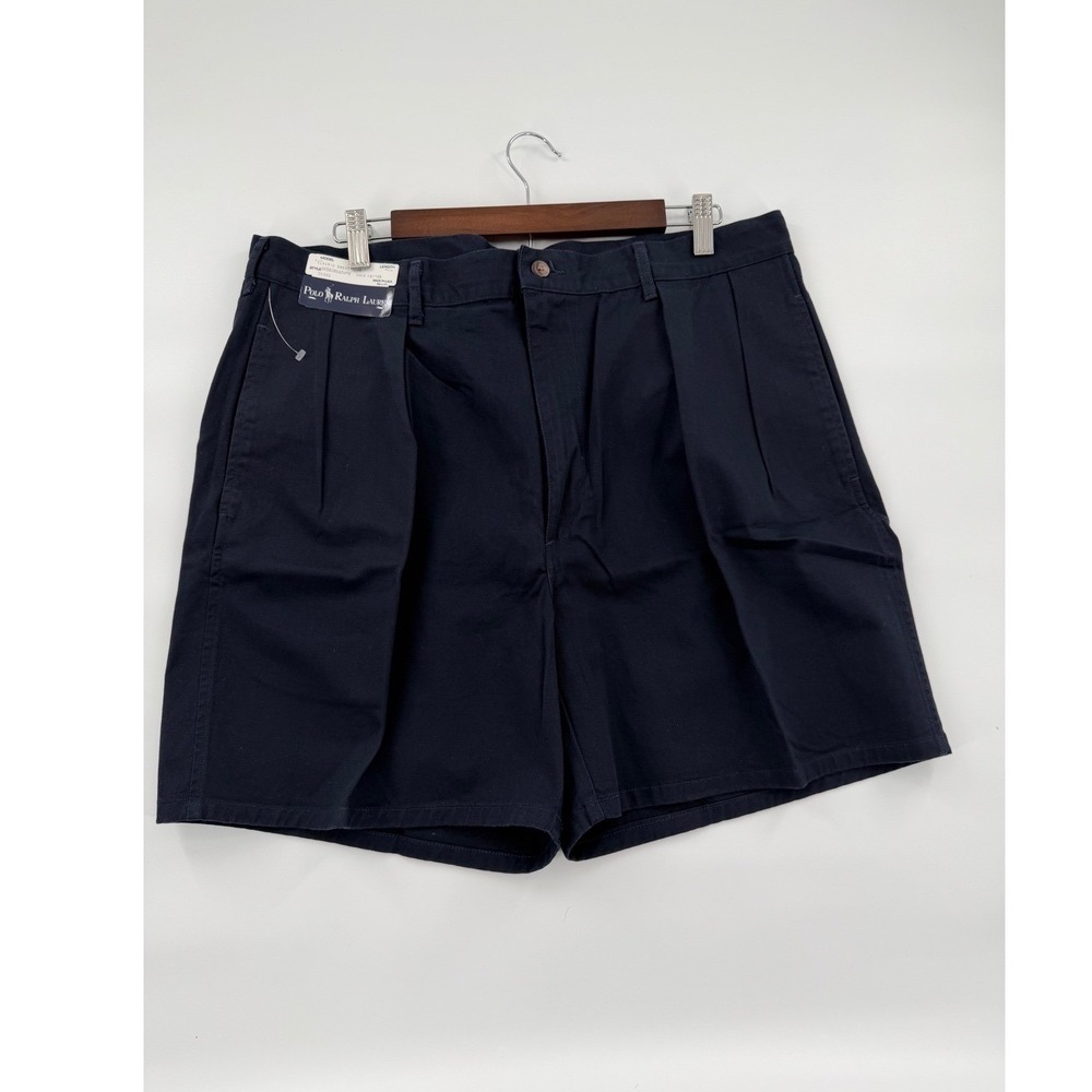 Vintage Polo Ralph Lauren Classic Shorts Mens 38 Navy Pleated USA Made NWT